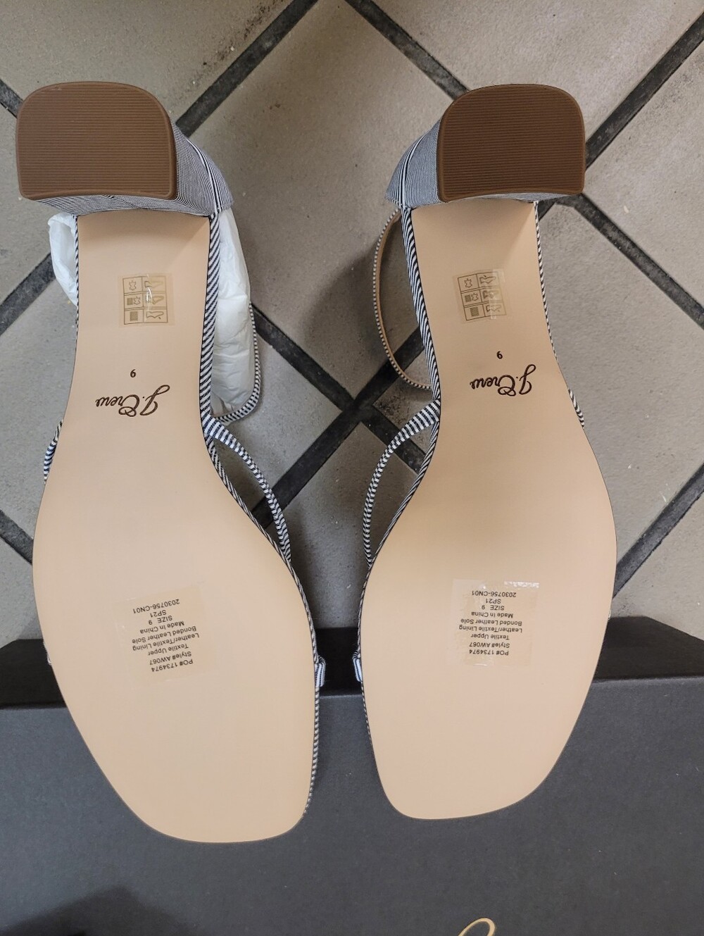J. Crew Striped Ankle-Wrap Sandals in Navy and White - Picture 6 of 10